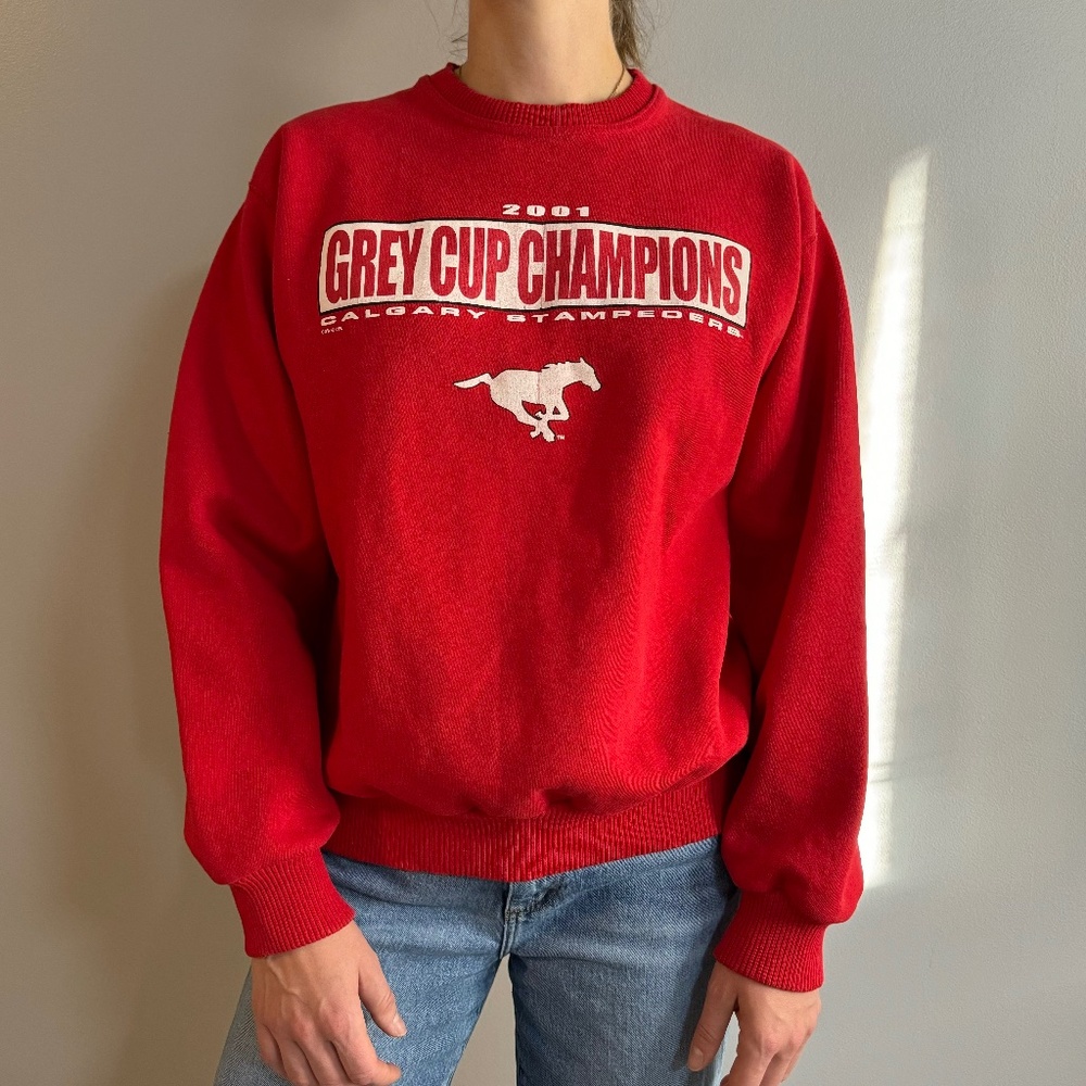 Vintage Stampeders 2001 Grey Cup Champions Sweater